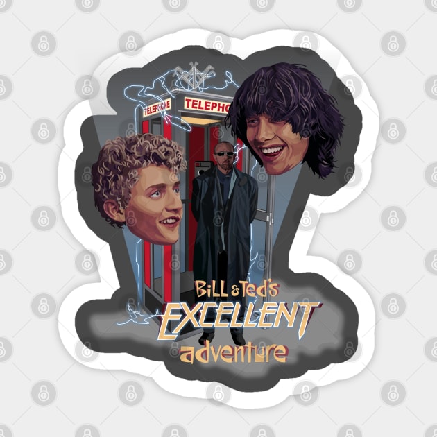 Bill and Ted Excellent Dudes Sticker by Screen Fiend Merch